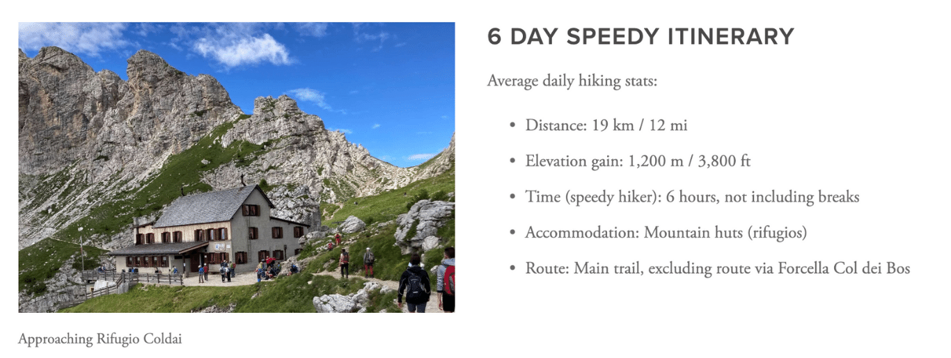 6 Day Speedy Itinerary