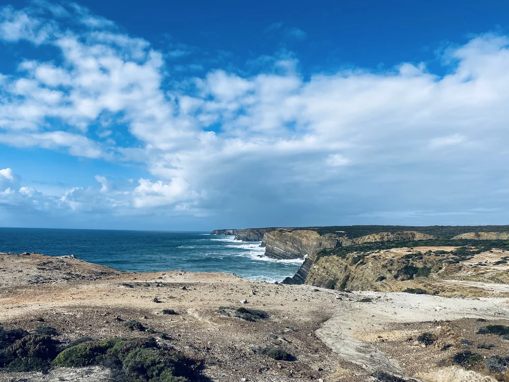 Atlantic coastal scenery on the Fishermen’s Trail in Portugal