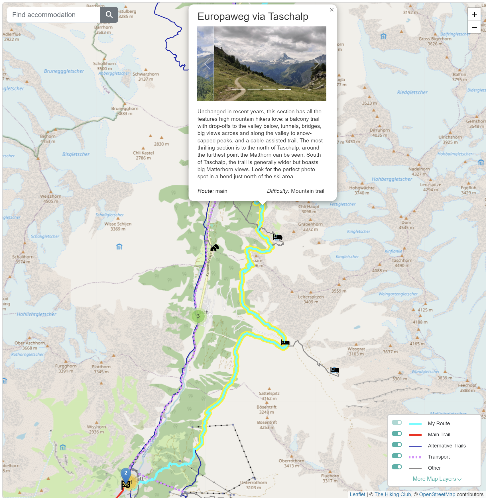 4. Europaweg via Taschalp (Suspension bridge to Sunegga)