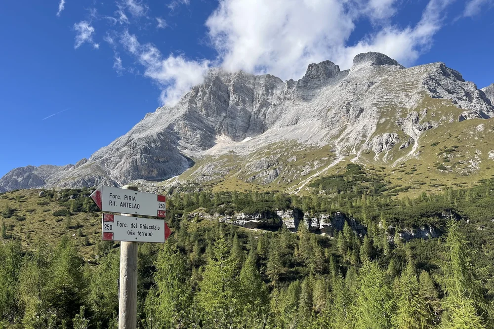 Remote mountain terrain near Forcella Piria in the Marmarole
