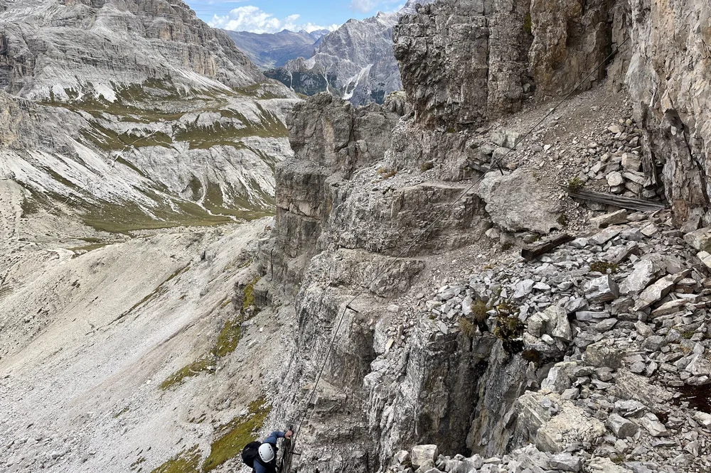 Via Ferrata Torre di Toblin near the Tre Cime di Lavaredo
