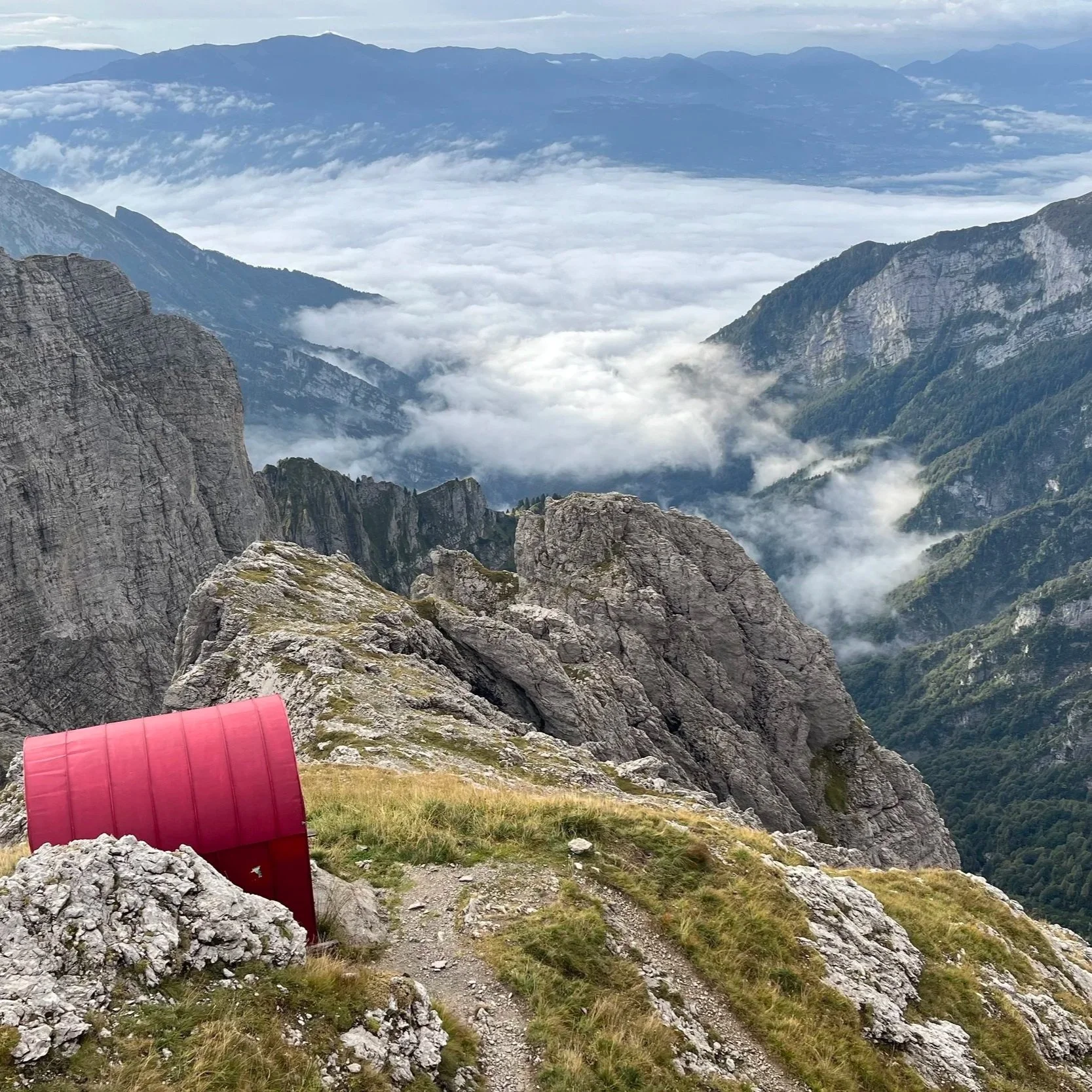 Technical terrain on the Piero Rossi via ferrata route