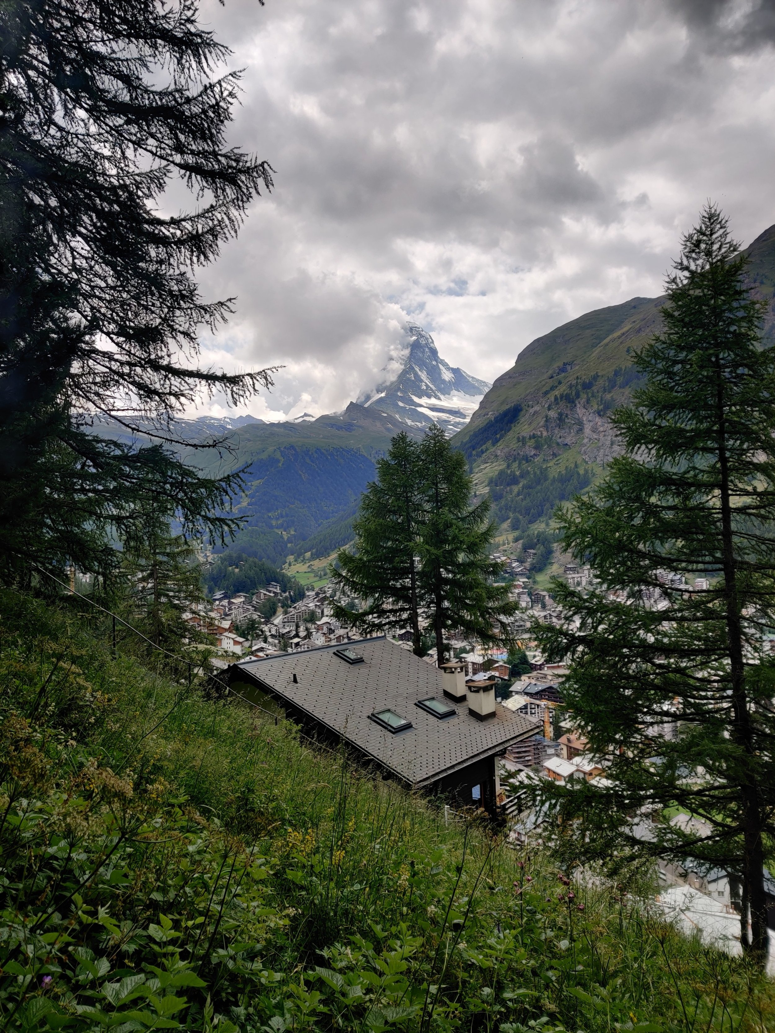 Reaching Zermatt with the Matterhorn still visible