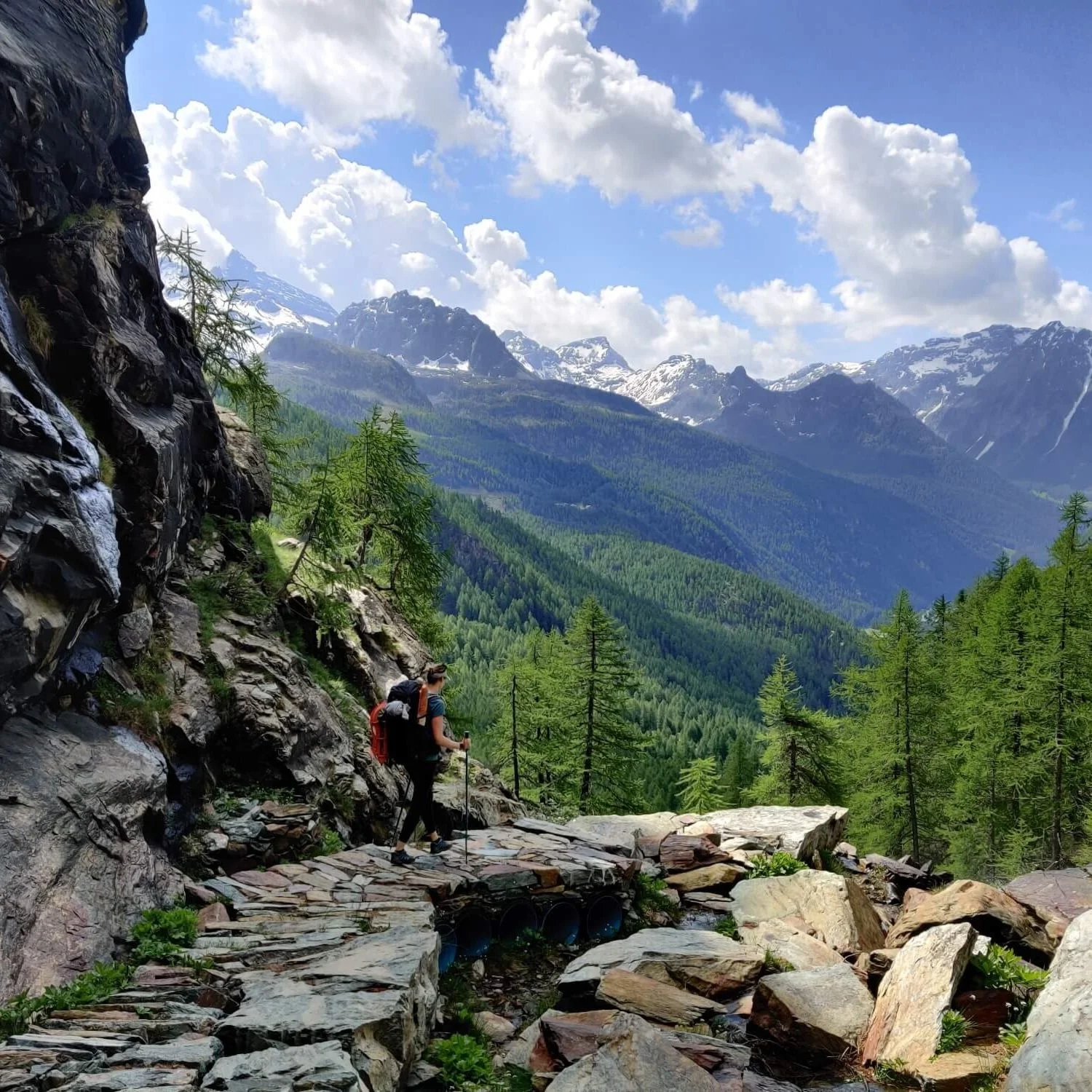 Alpine scenery along the Tour of Monte Rosa