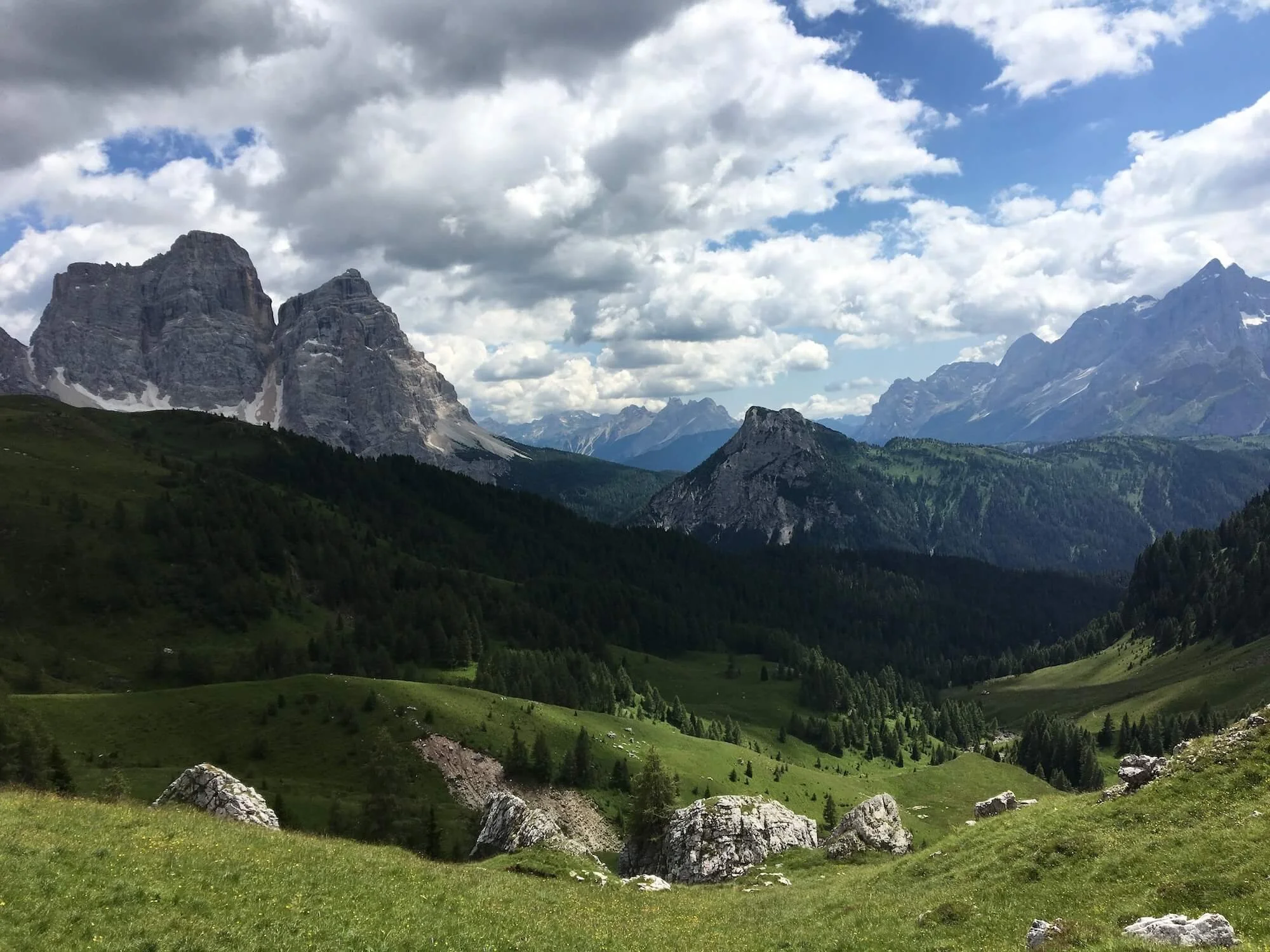 Alta Via 1 mountain scenery near Passo di Giau