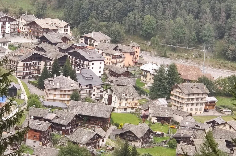 Alagna Valsesia in Italy on the Tour of Monte Rosa
