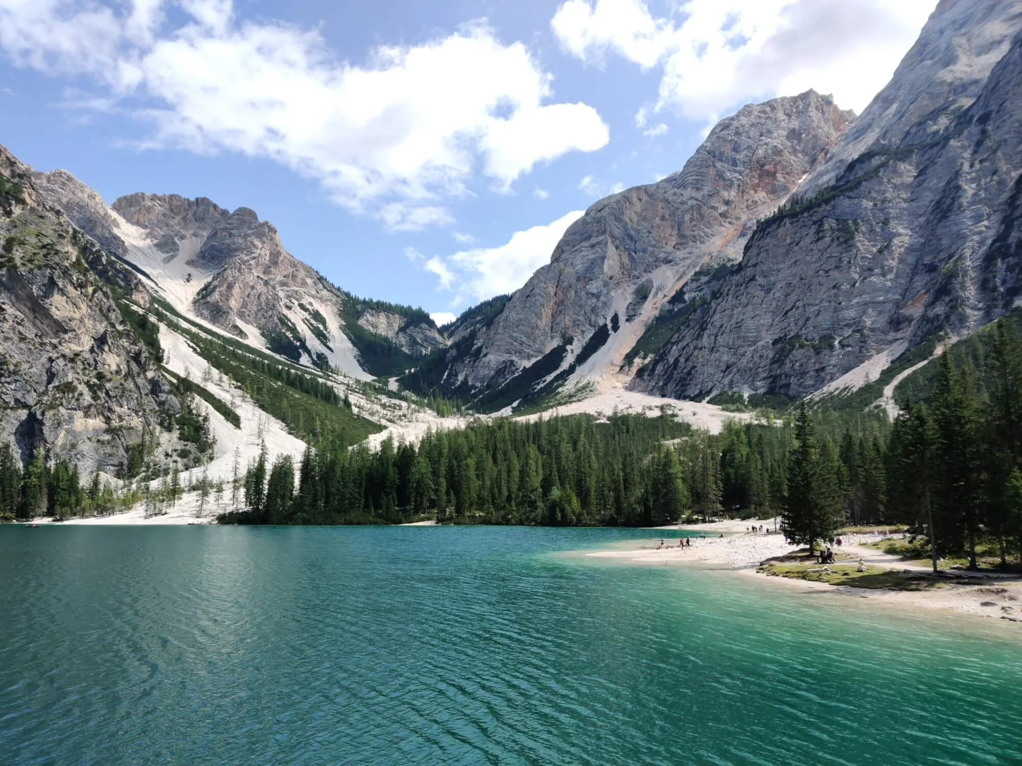 Lago di Braies at the northern start of the Alta Via 1
