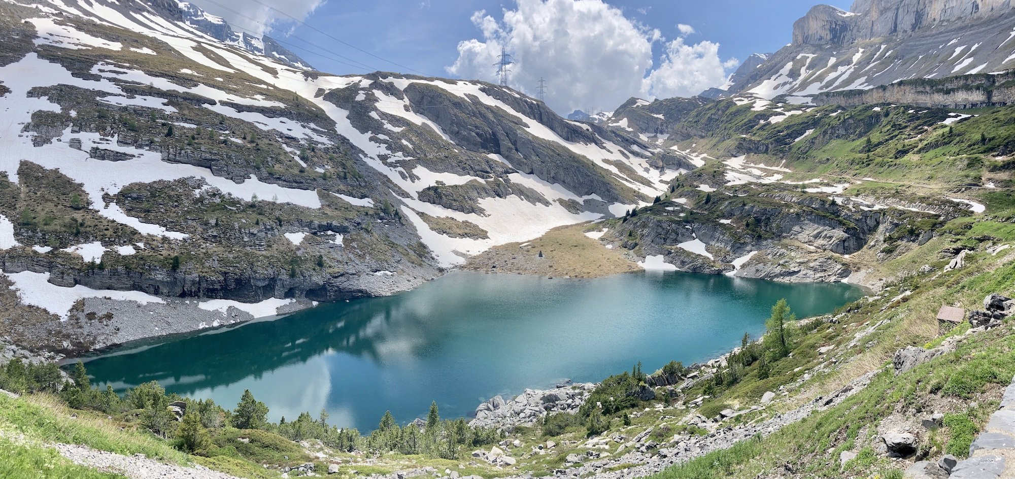 The lovely view looking down onto the mountain lake below Schwarenbach.jpg