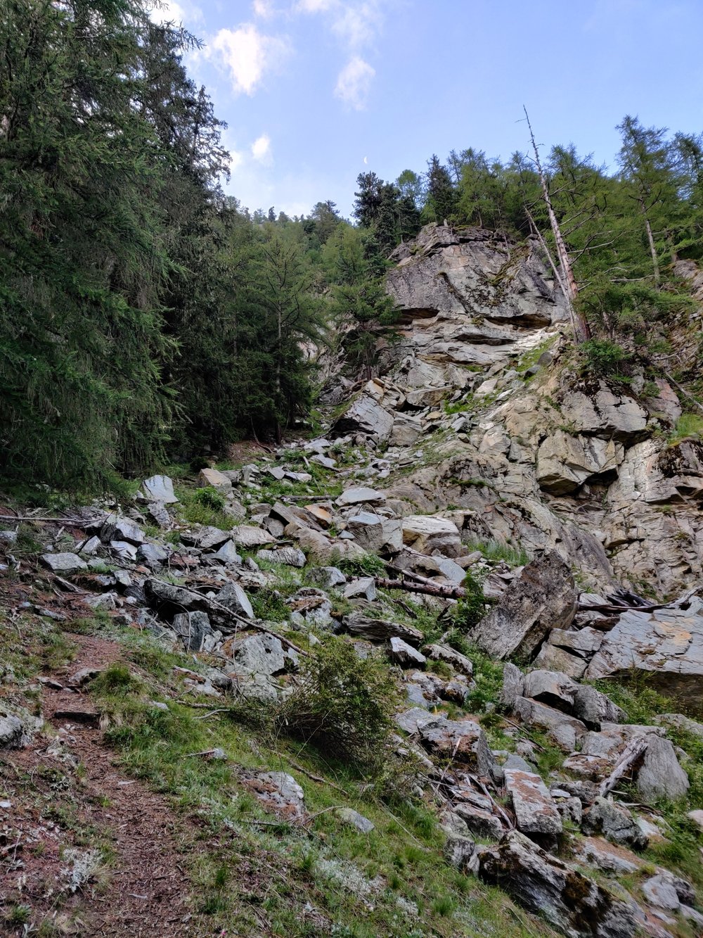 Steep section of Europaweg navigating terrain 