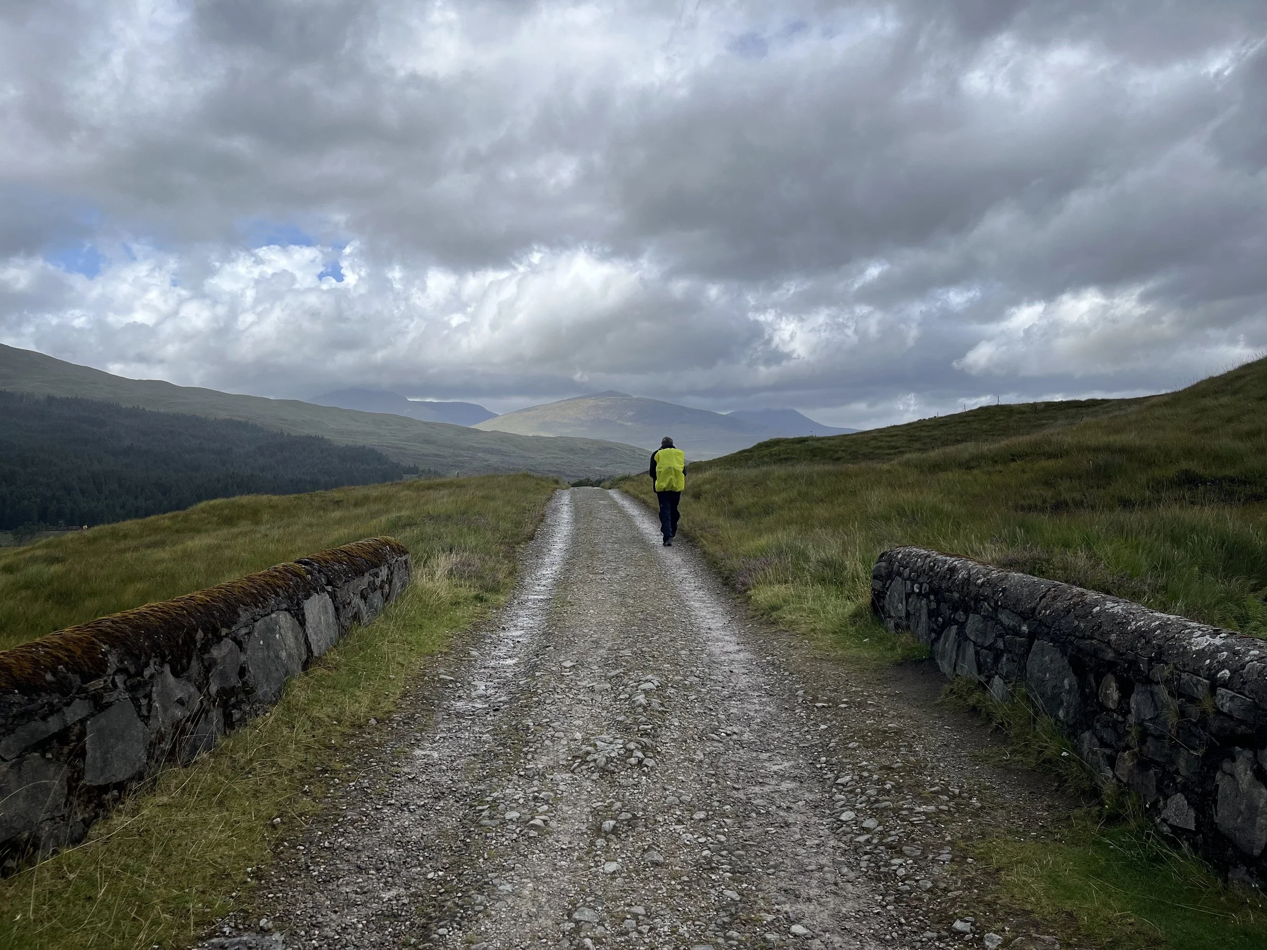 Hiker on the West Highland Way in Scotland