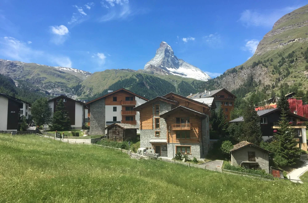 Zermatt and the Matterhorn at the start of the Tour of Monte Rosa