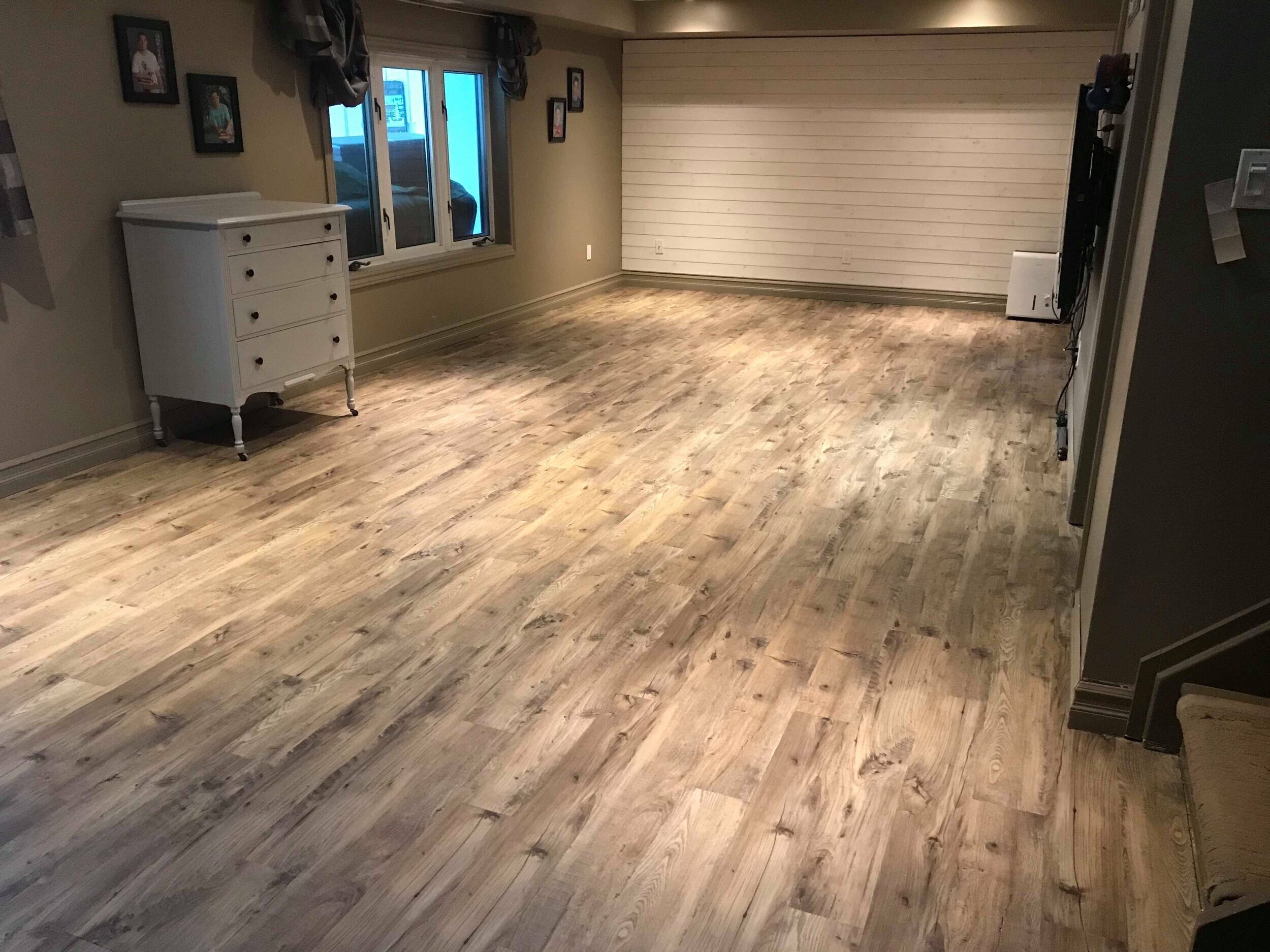  We install solid, finished or unfinished hardwood as well as vinyl, laminate/ click, as well as glue down flooring.  