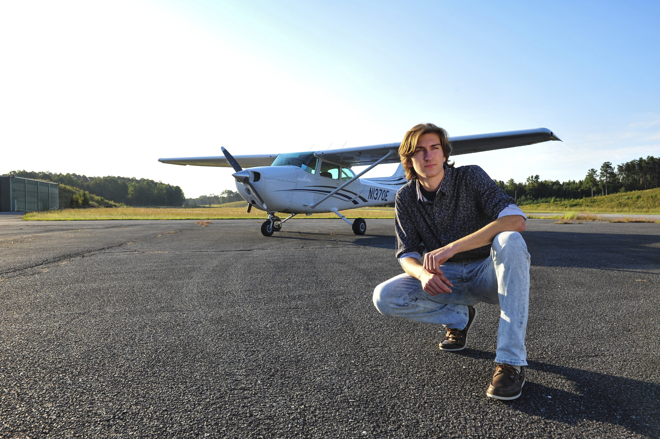 Bryan White Photography Senior Boy Airplane Pilot