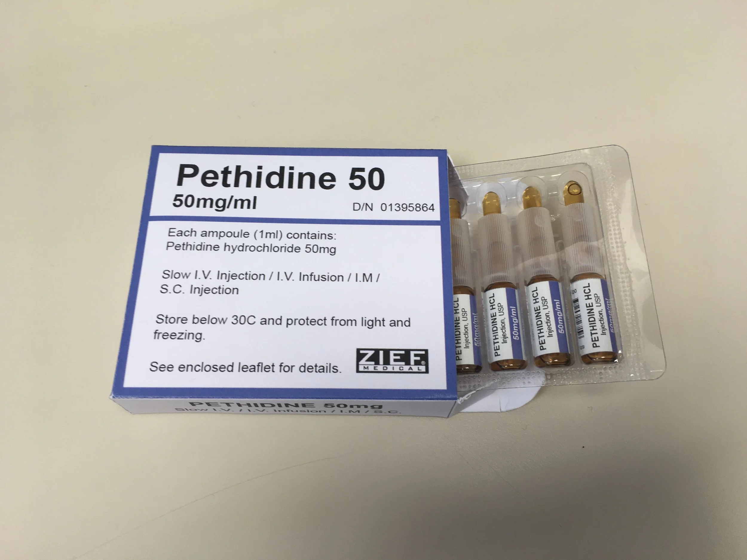Pethidine vials in box.JPG