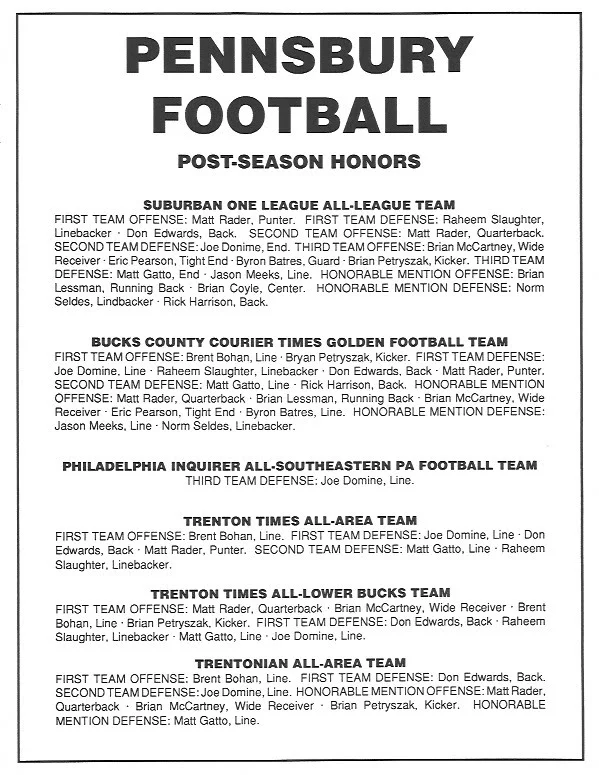 1992 Post Season Honors