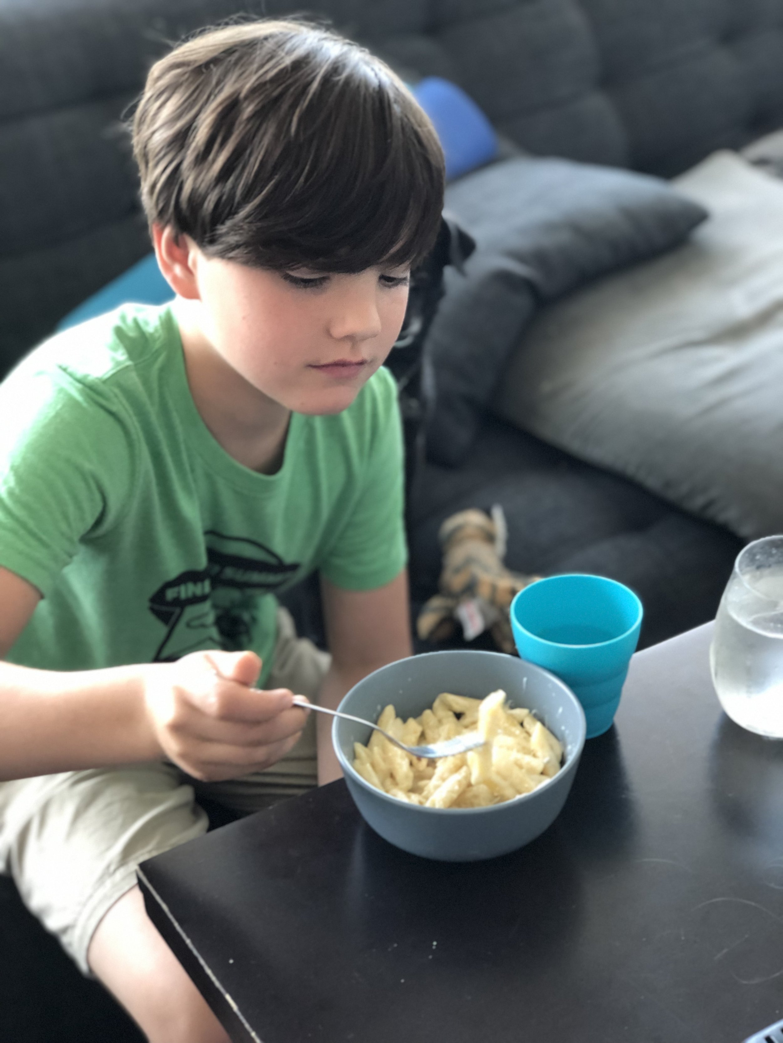 Penne Gorgonzola and my favourite now 11 year old
