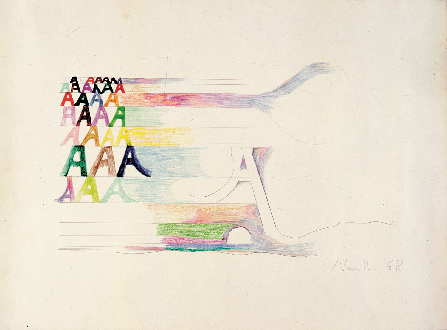 Gastone Novelli, A A A A A A A..., 1968