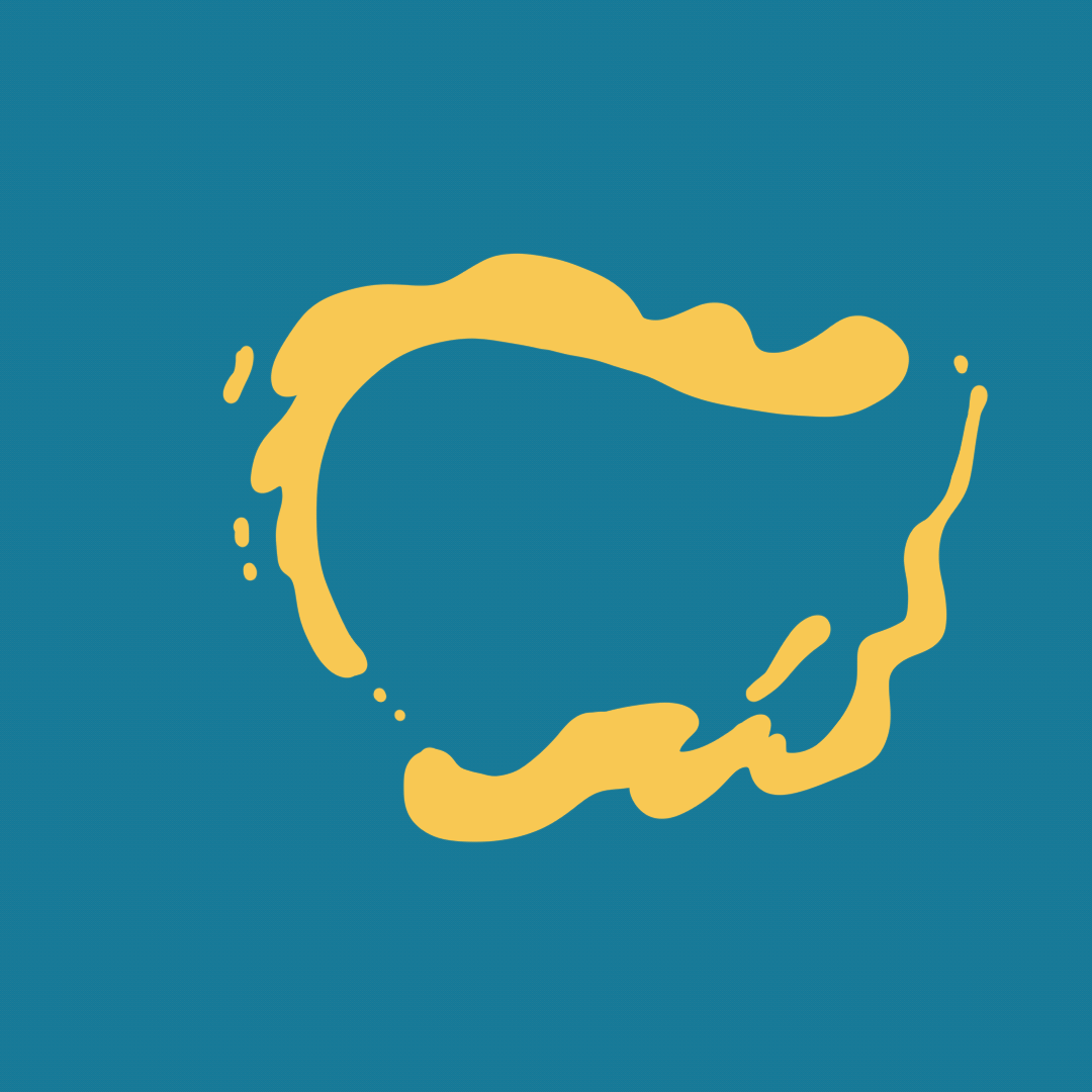 Abstraktes Motiv mit gelben Pinselstrichen auf dunkelblauem Hintergrund.