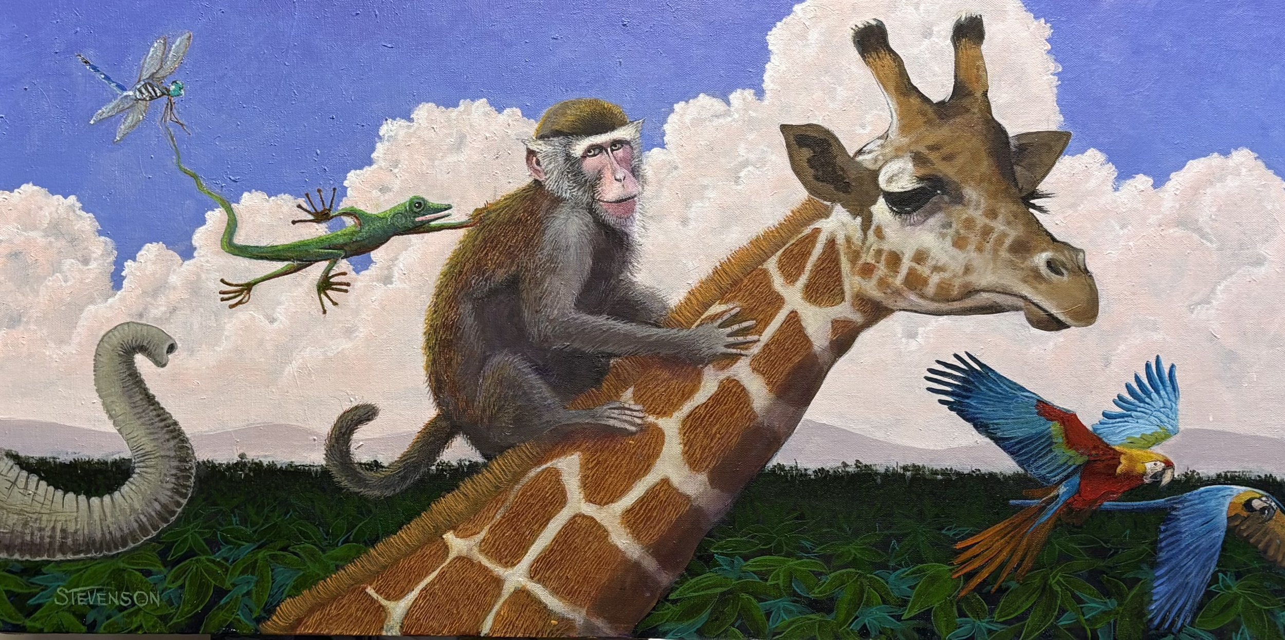 “Skirting the Canope” acrylic on canvas 18” x 30”