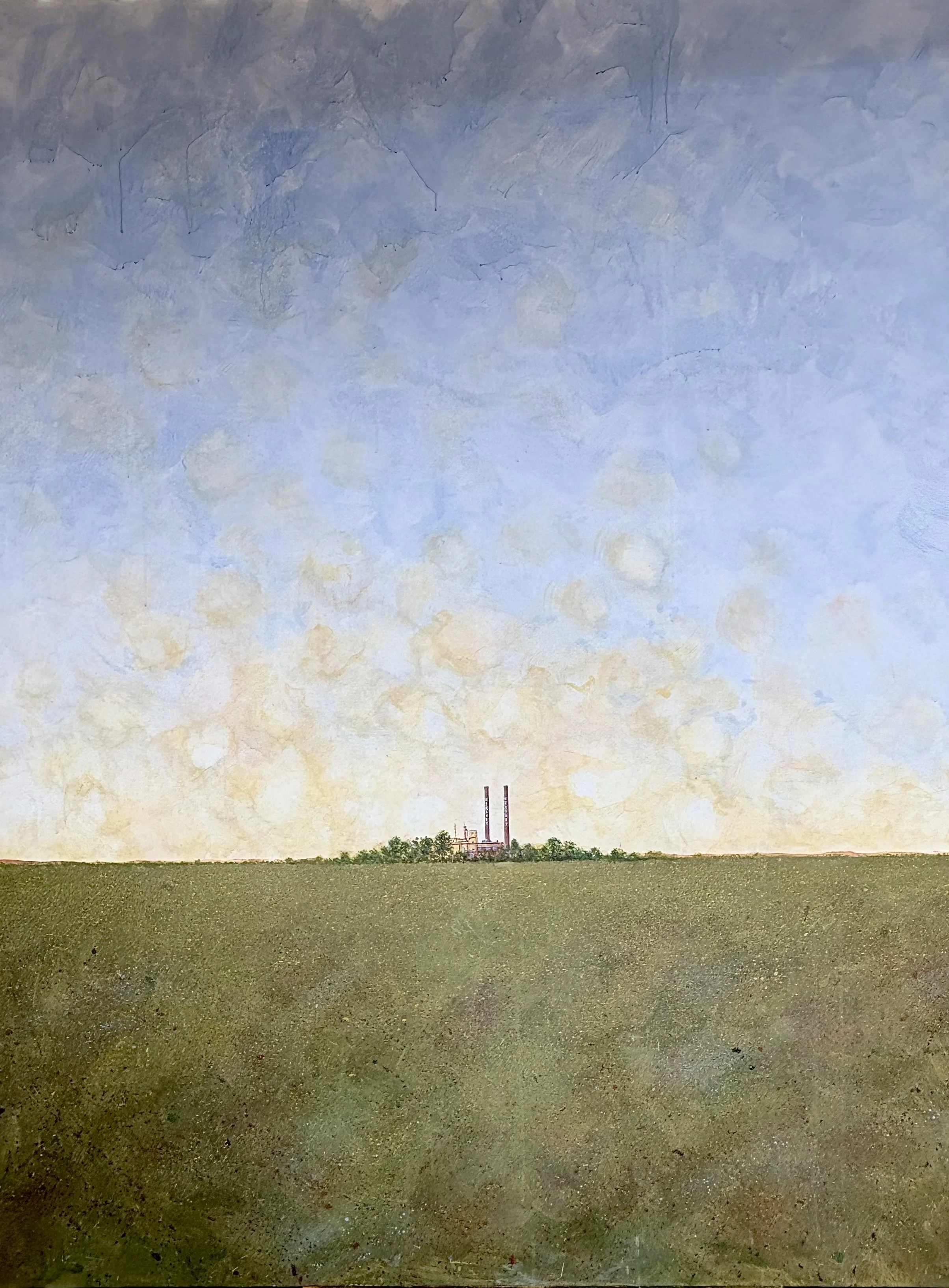 “Hershey Stacks”.  48” x 72” acrylic on canvas