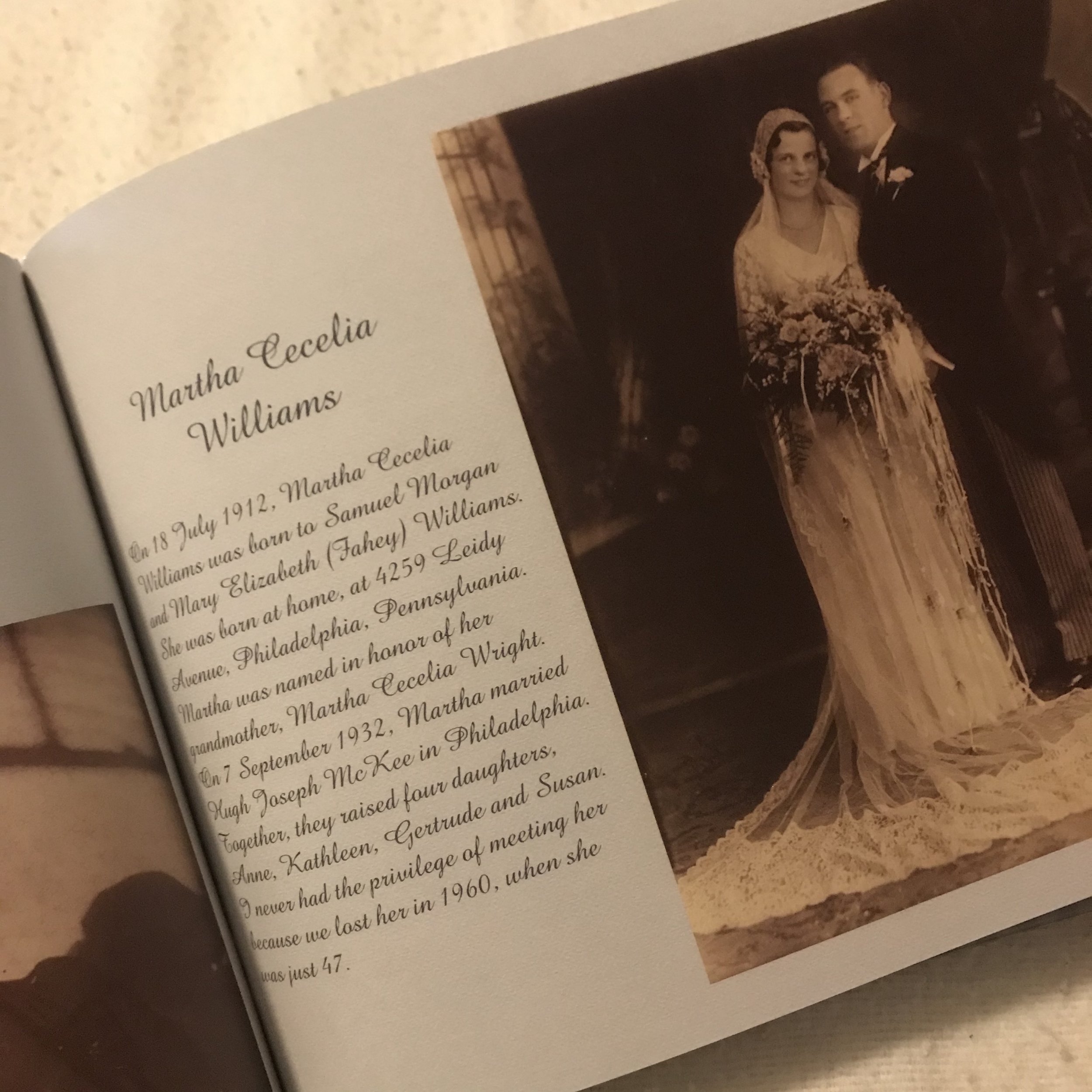 Martha Cecelia Williams Marriage Page from KSS shower book.JPG