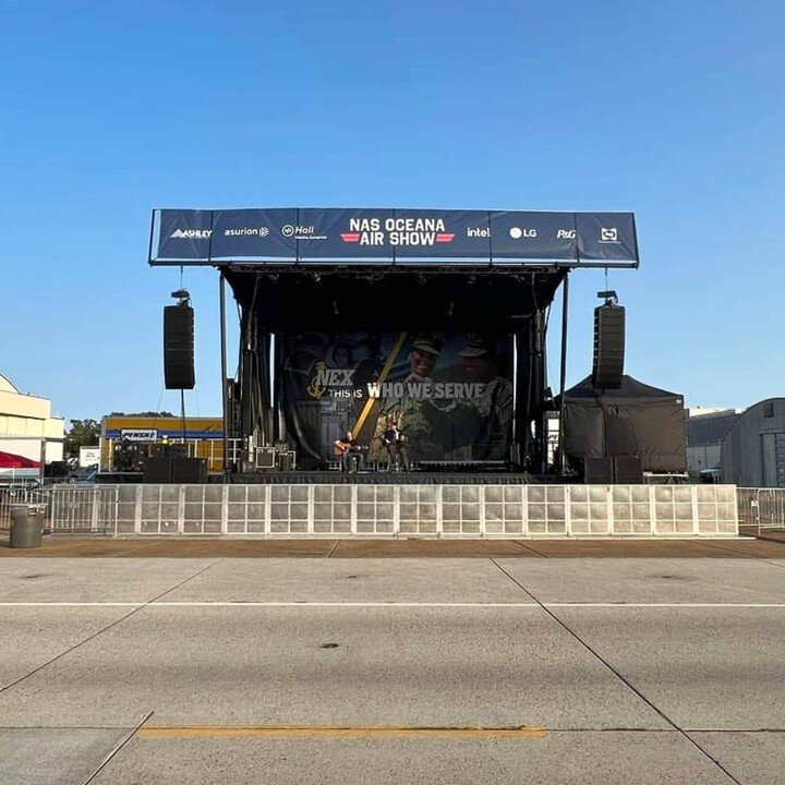 Our team had another great gig last week at the @nasoceana  airshow where we had the opportunity to provide professional audio, lighting and backline for @samgrowmusic  and @runawayjuneofficial 
.
.
.
#eventlighting #drumlife #productioncrew #proaudi