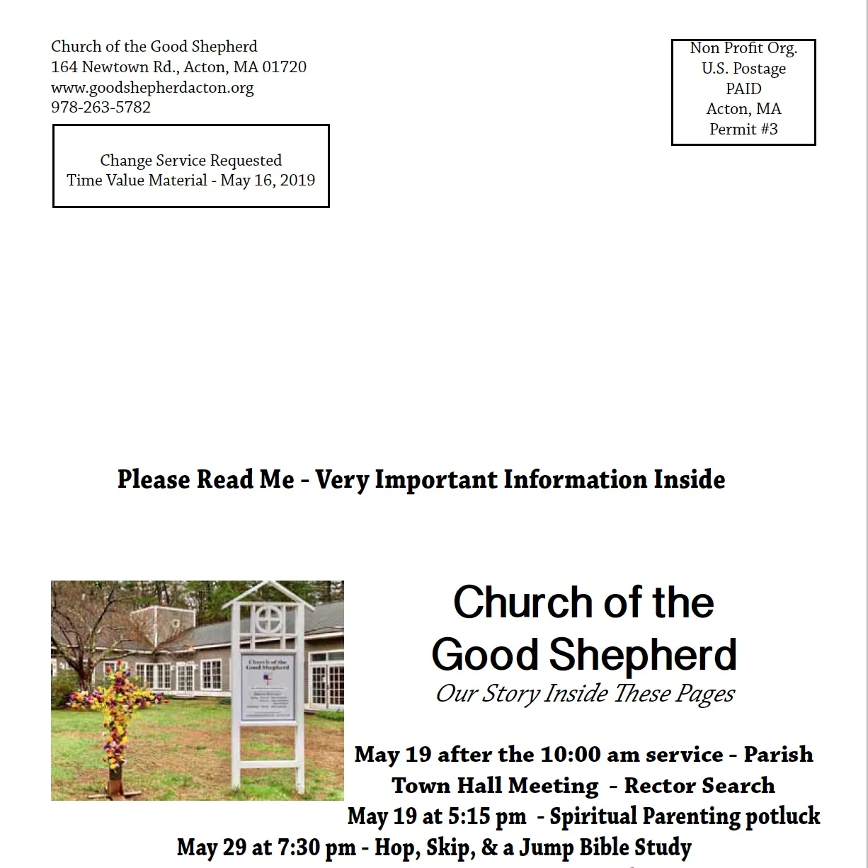 Monthly Calendar and Seasonal Shepherd's Staff