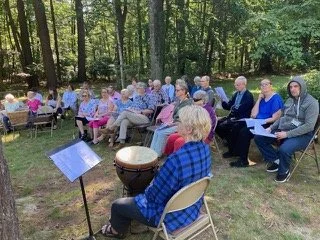 Outdoor Sunday service celebrates God's creation.