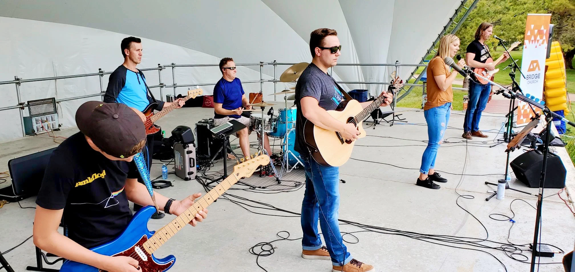 Bridge Band Collective playing at Concerts in the Park - Legacy Park August 2019