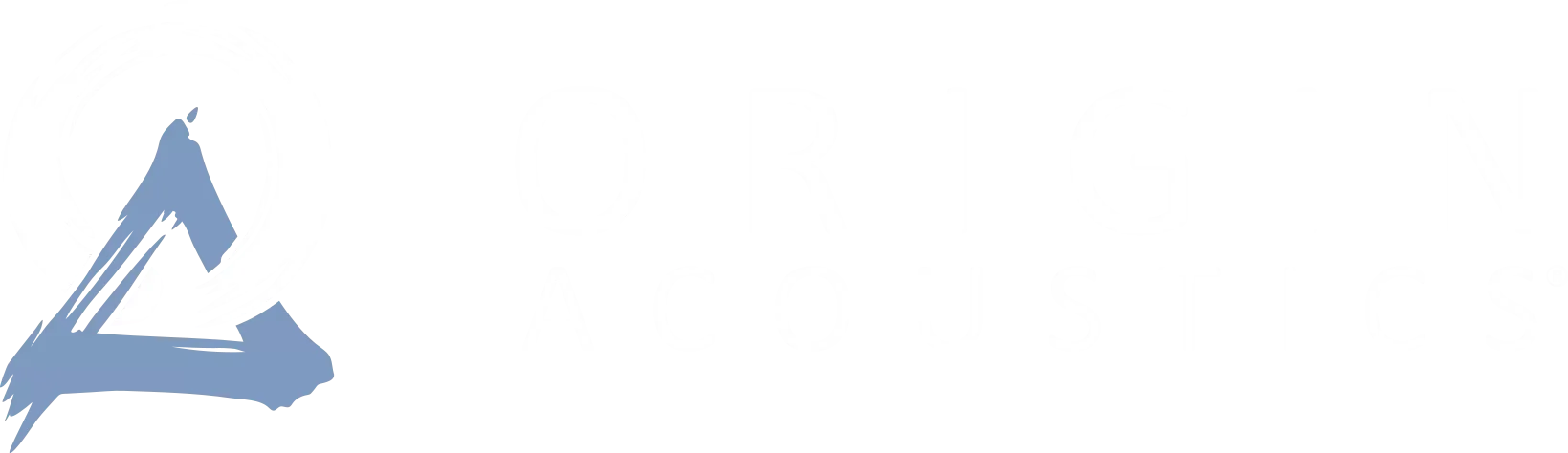 Logo of Orion Acoustics featuring a circular design with a stylized blue letter 'A' inside
