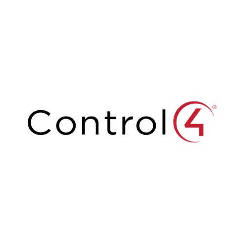 Control 4 logo with black text and a red number 4 inside a circle