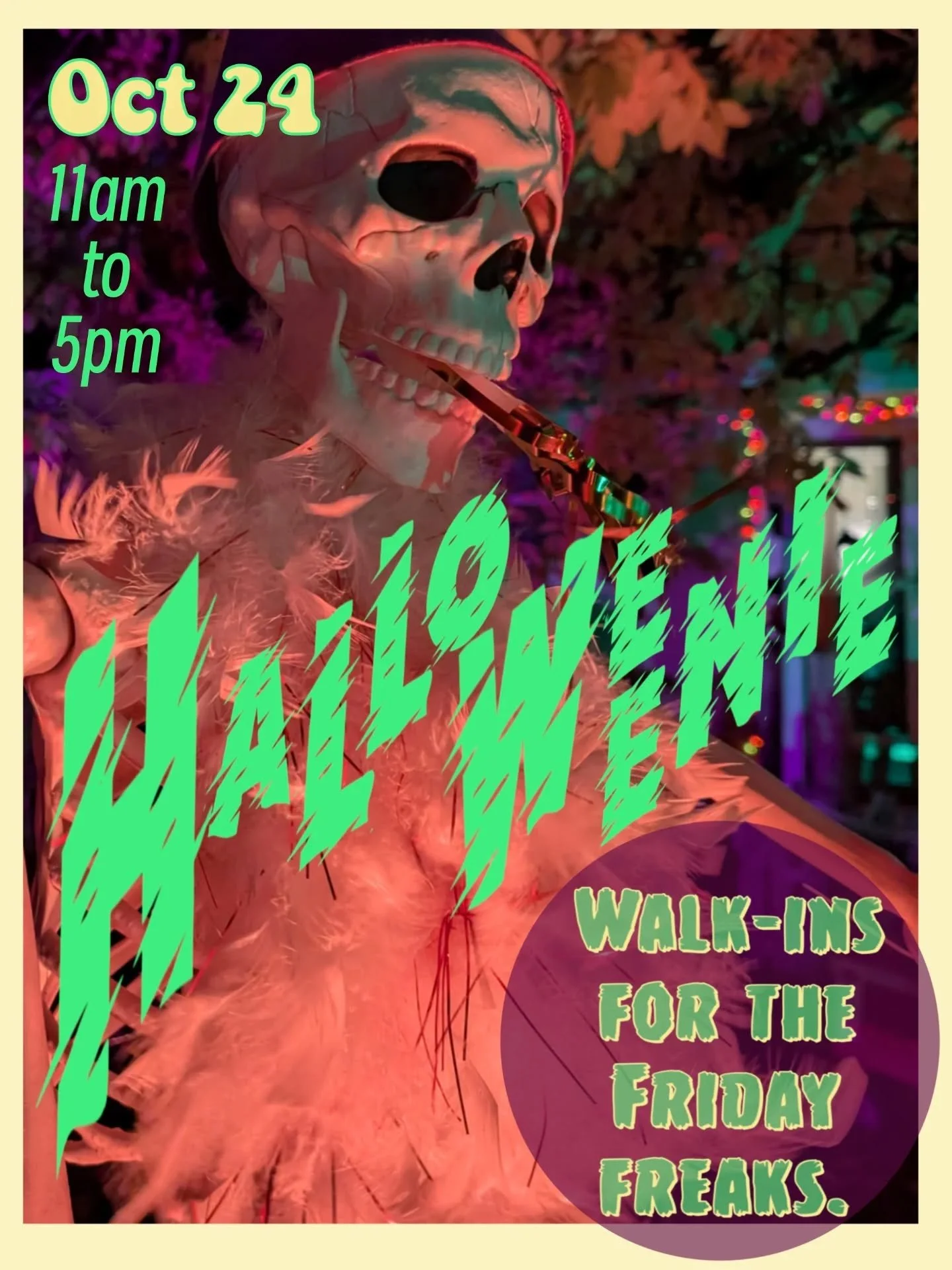 🎃LET'S GET FREAKY THIS FRIDAY!🎃
This Friday starting at 11am @tattoosbyree @snaggle_tooth_arts and @magduhlaurenconrad will be doing Halloweenie walk-ins! Everything will be at a 🪦grave deep dis-count 🧛&zwj;♀️ and we'll all be eating candy like d
