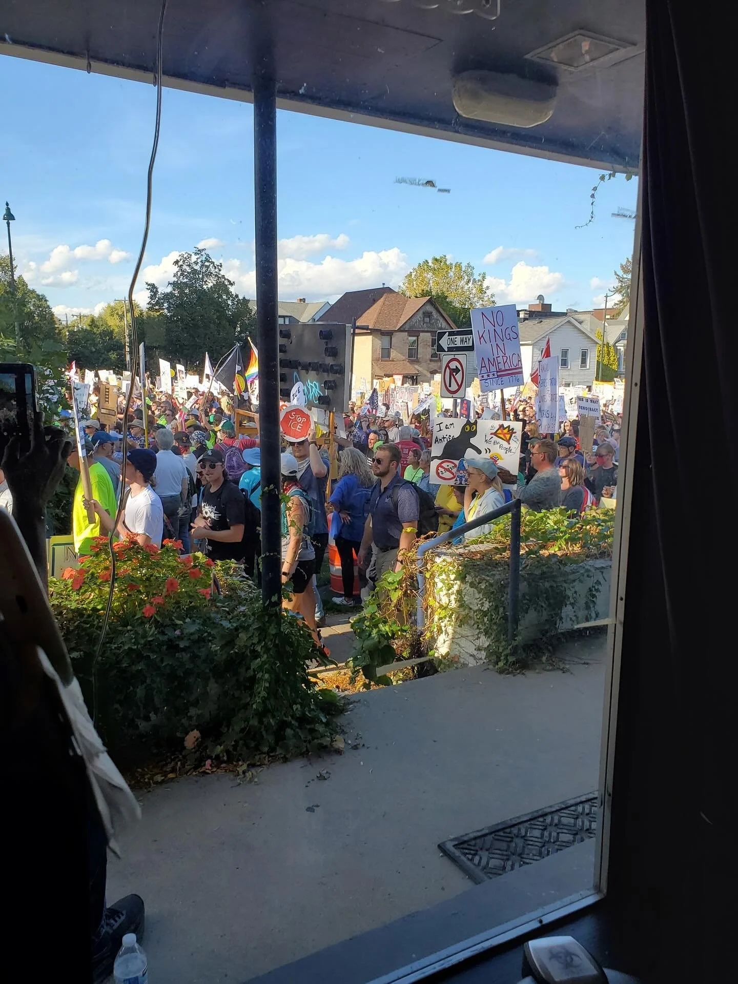 @magduhlaurenconrad took a pic of the No kings day march in Madison Wi right outside the shop! Wild! 

.
#nokings #madison #madisonwi