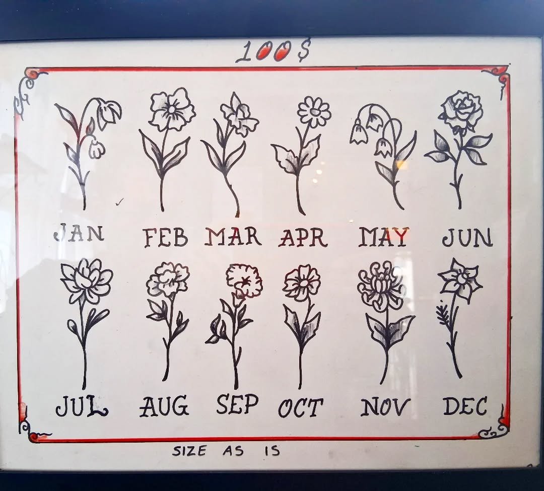 100$ tattoo flash special Saturday April 11 1 color included walking 1:00---8:00 Saturday flash special first come first serve walkin