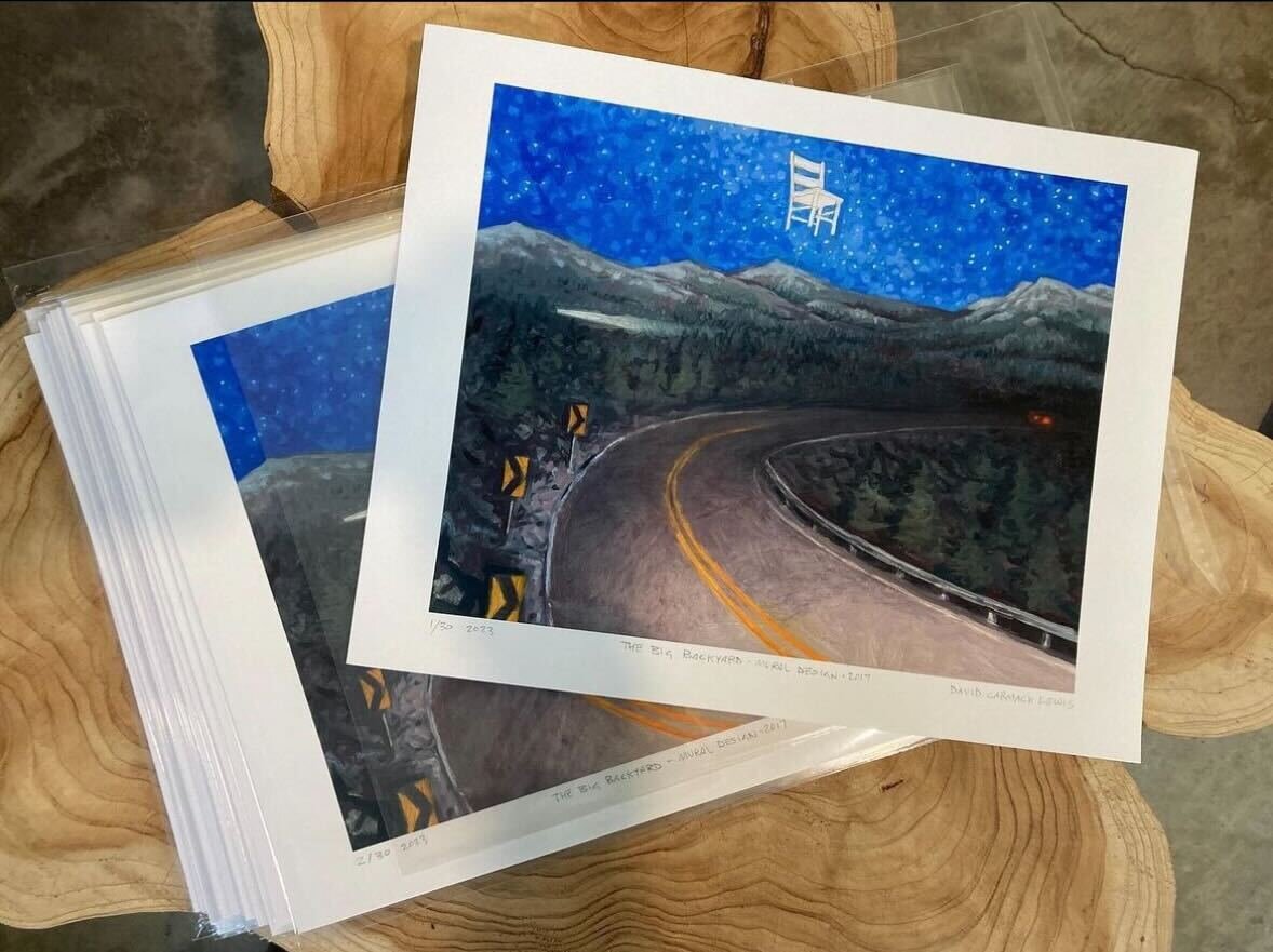 Portland-based artist @davidcarmacklewis is bringing limited edition prints of the original study for the 2017 mural &quot;The Big Backyard&quot; to his show at the Delia Dante Gallery in Boise this Thursday. 

You can see the large mural the print i