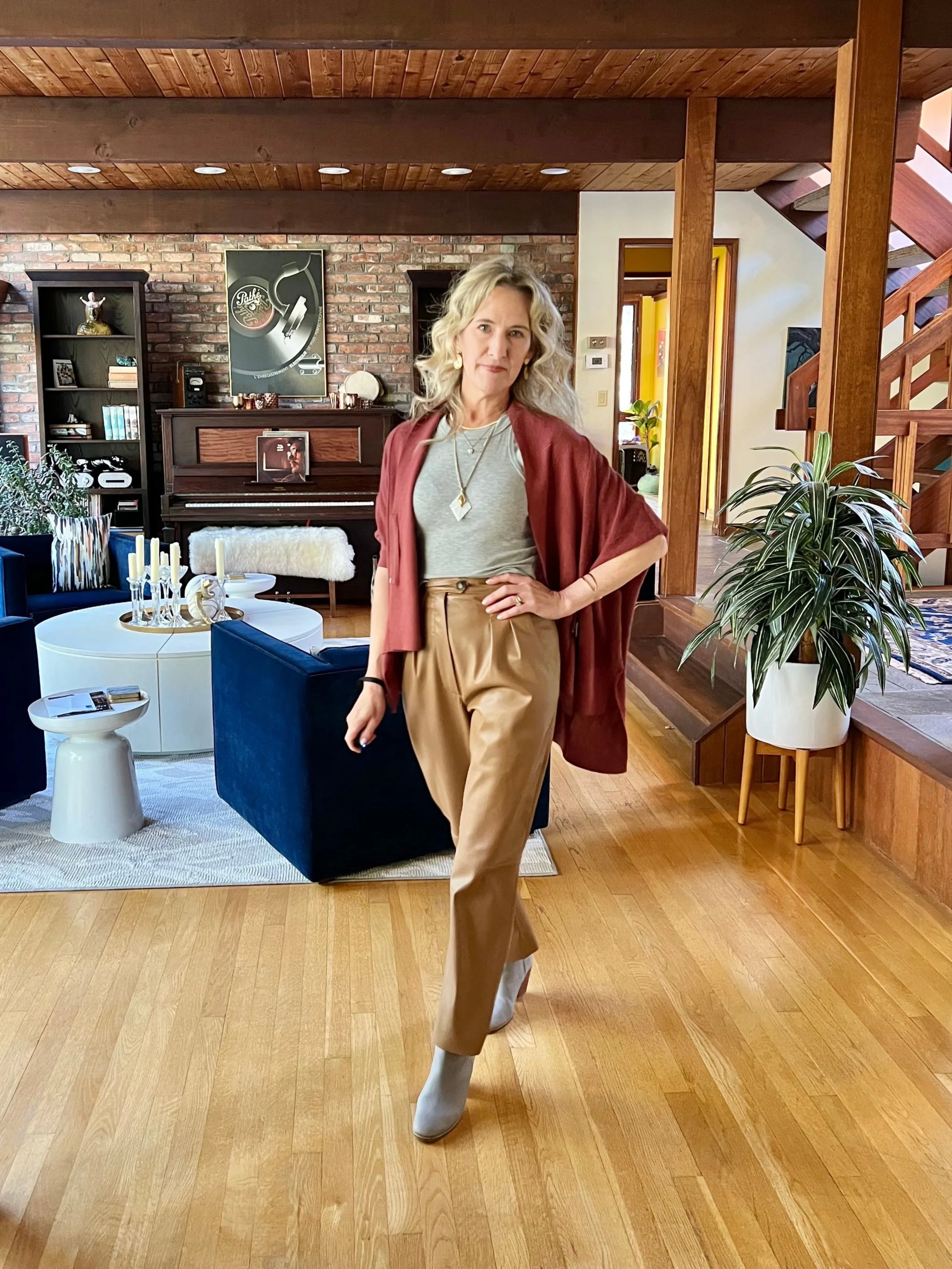 How to Build Daytime Outfits with Leather Pants
