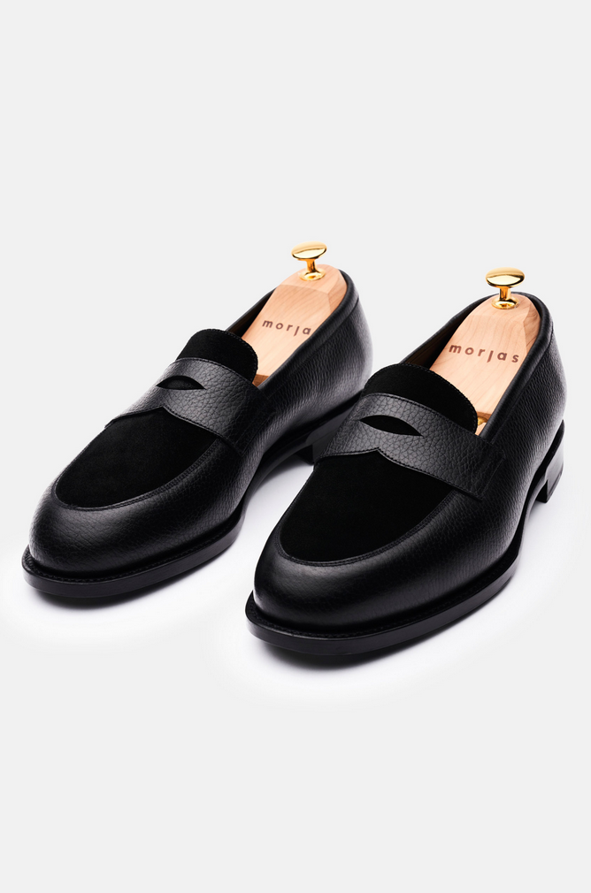 Morjas penny loafer in leather and suede