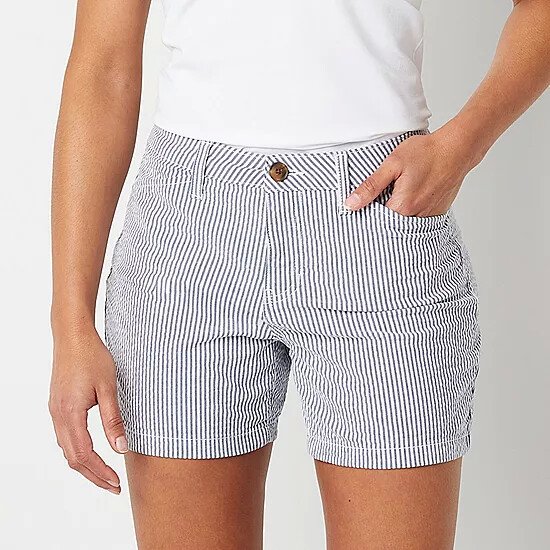 striped fitted shorts