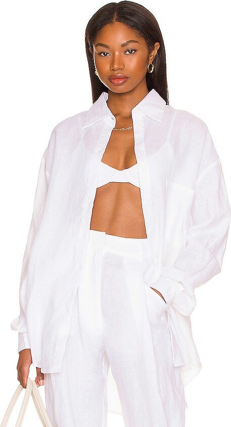 White Linen shirt beach cover-up