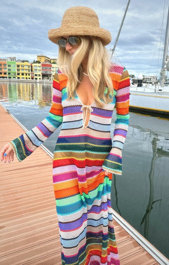 crochet maxi beach coverup