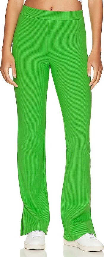 green knit pants women 