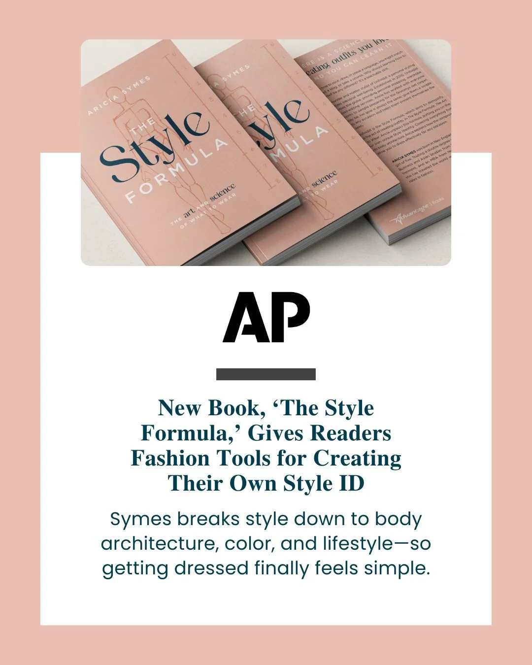 We&rsquo;re still smiling about this one. ✨📚
Earlier this summer, @apnews spotlighted @ariciasymes&rsquo; book The Style Formula&mdash;a guide to discovering your authentic Style ID and making style simple, science-backed, and confidence-boosting.

