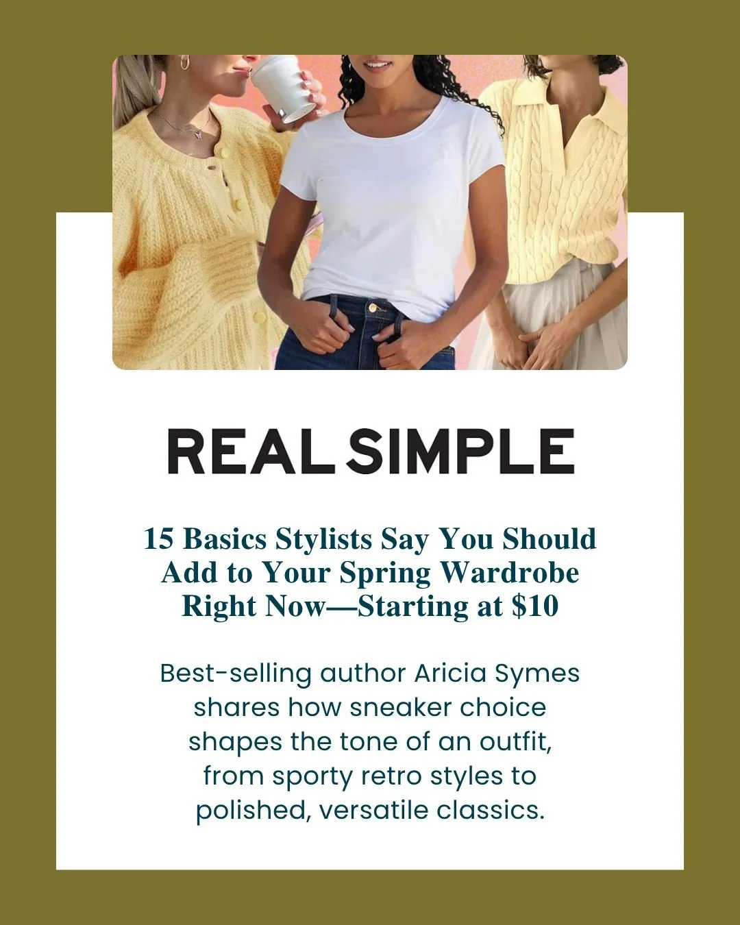 Getting dressed becomes easier when your wardrobe is built on the right pieces.

@ariciasymes shares with @real_simple the staples she returns to each spring&mdash;pieces that are simple, versatile, and do more than you think. 

Her approach isn&rsqu