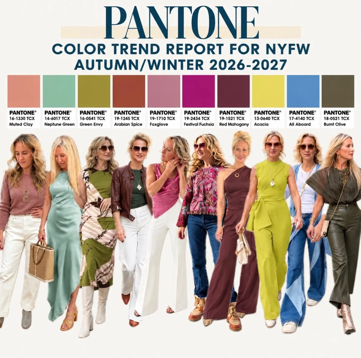 Pantone has spoken! 🤎🩵💛🧡🩷
The global color authority has unveiled the Pantone Fashion Color Trend Report for Autumn/Winter 2026/2027 &mdash; giving us the canvas of shades that showed up across New York Fashion Week and will be influencing what 