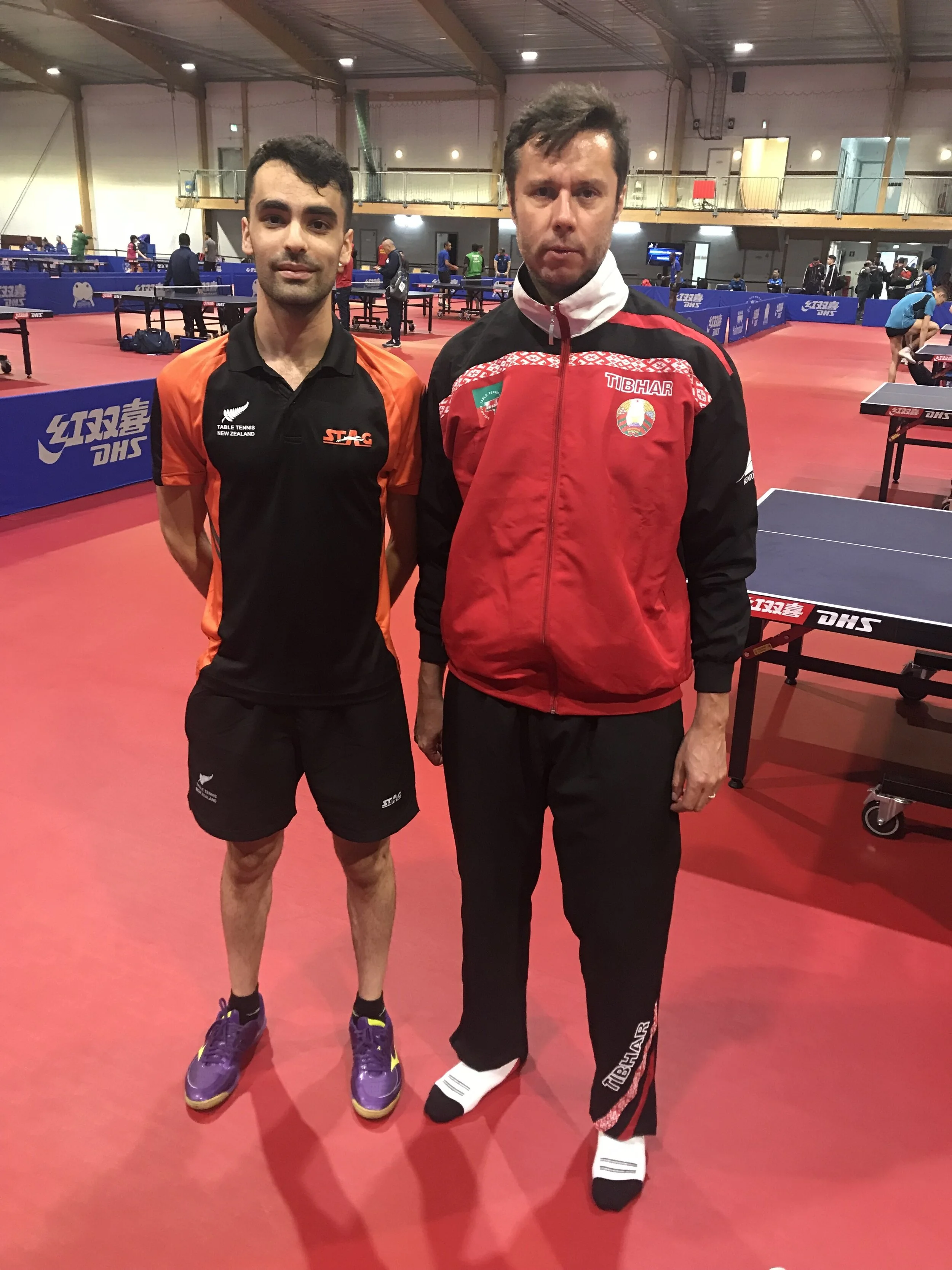 A photo of Dinyar Irani (NZL) and Vladimir Samsonov (BLR)
