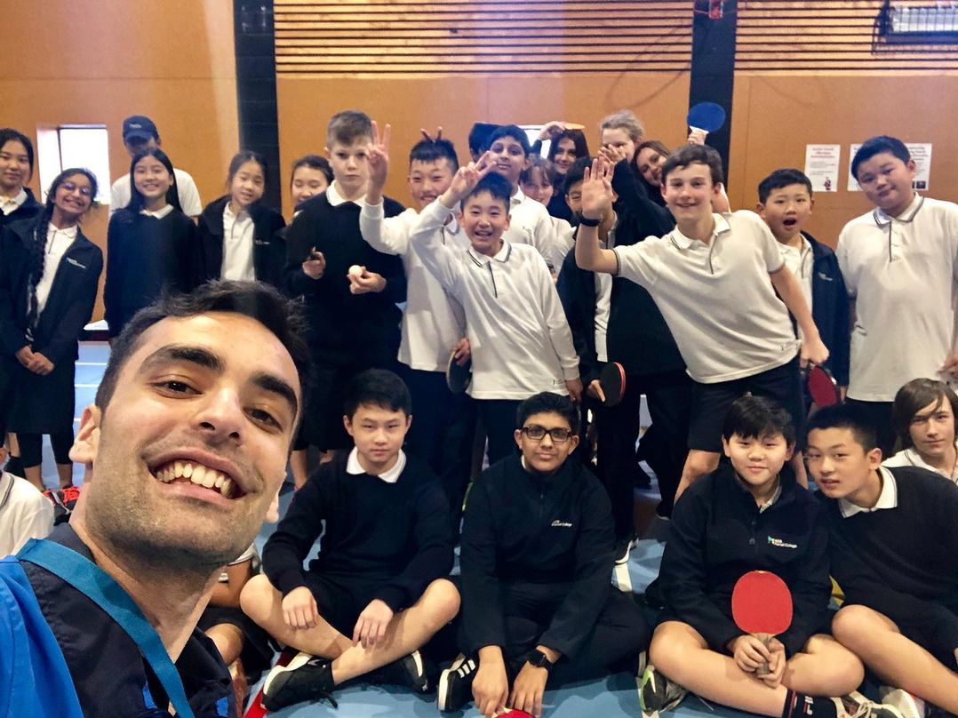 Dinyar Irani running the Table Tennis coaching sessions at ACG Parnell School