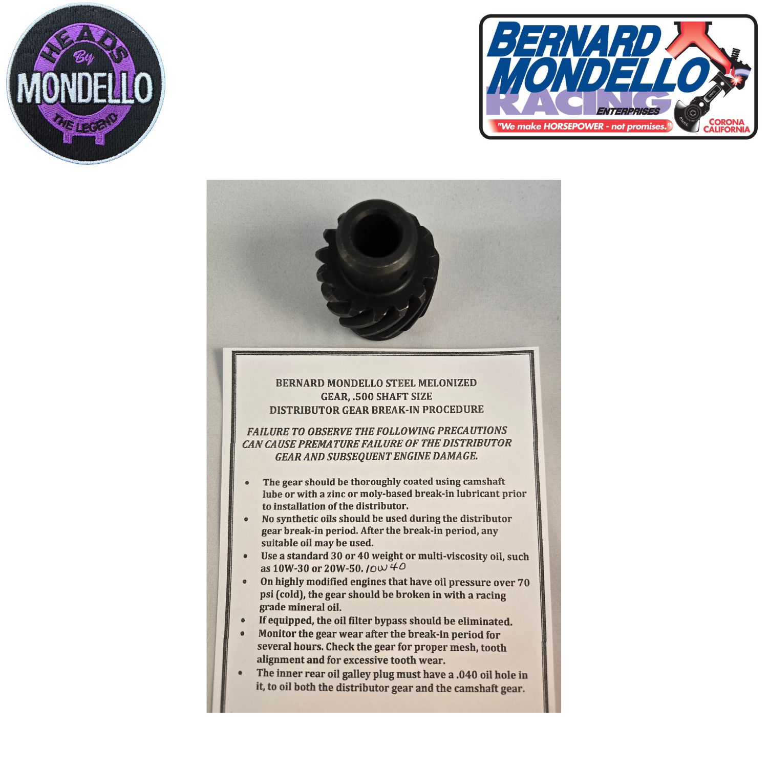 BMRE Steel Melonized .500" Shaft Diameter Distributor Gear