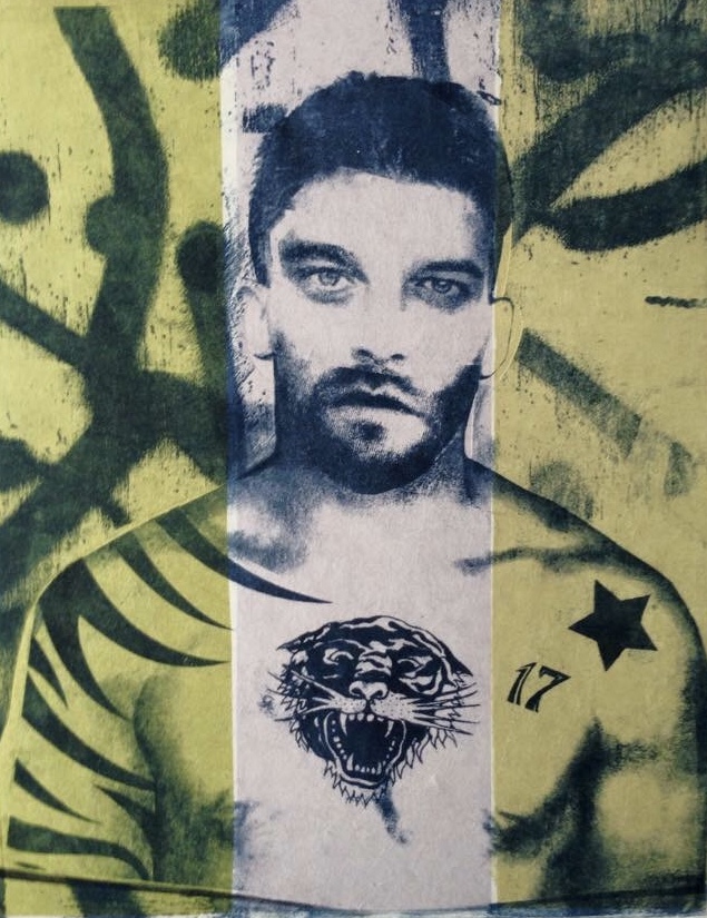 Tiger Man II Lithograph with Chine Colle 11”x15” Sold