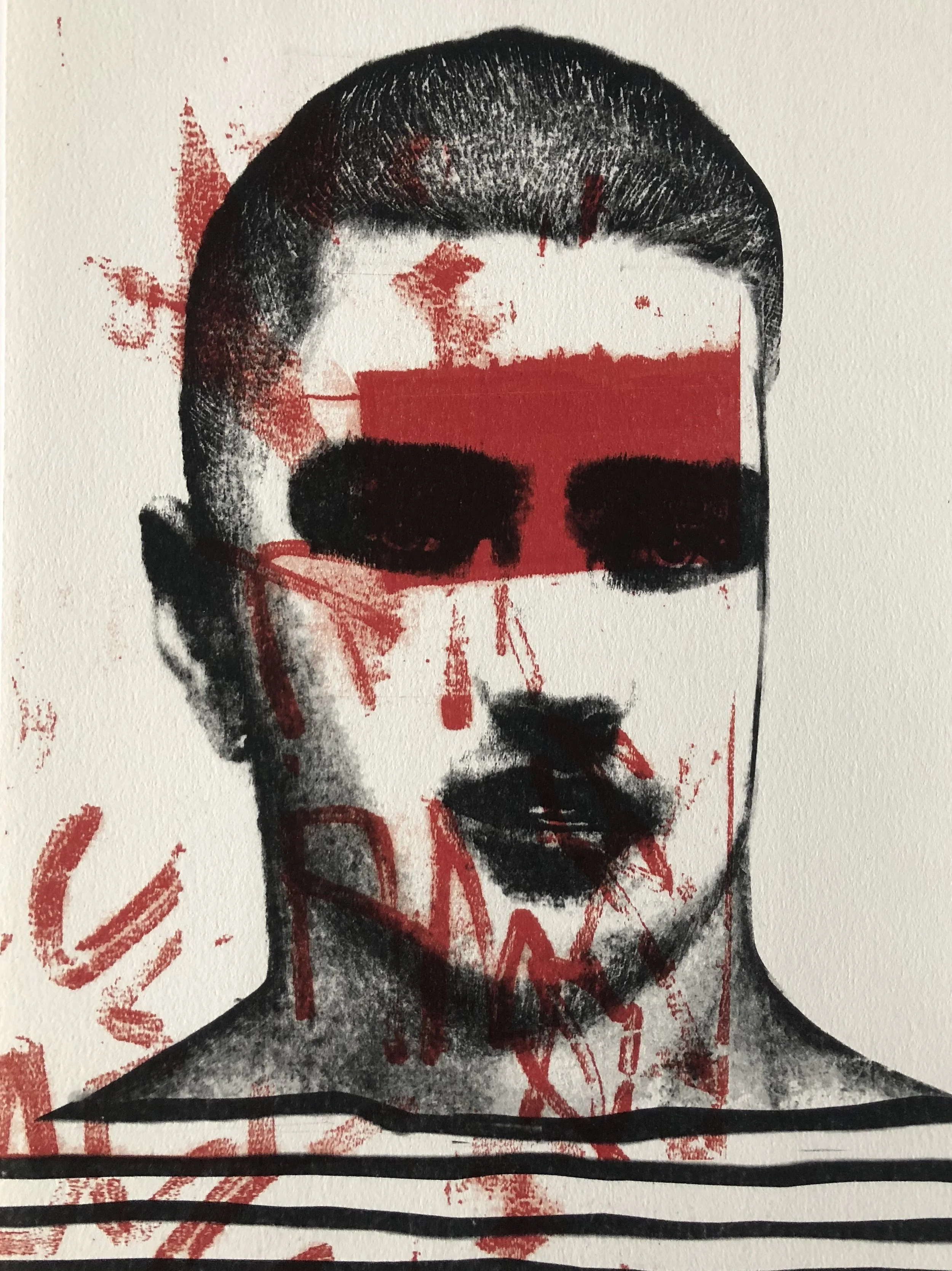 Obscured Portrait I Lithograph 9”x12”