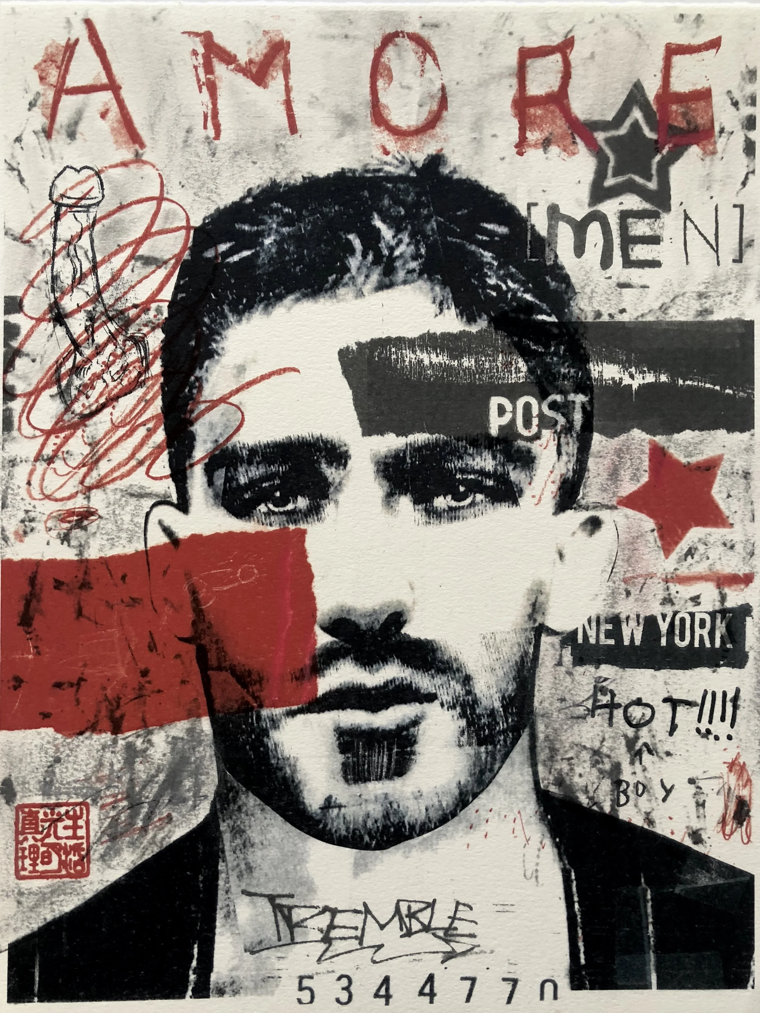Amore Mixed Media Lithograph 9”x12”